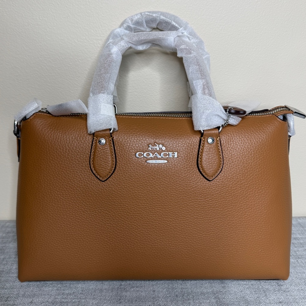 Coach Georgia Satchel Bag in Light Saddle/Silver NWT
